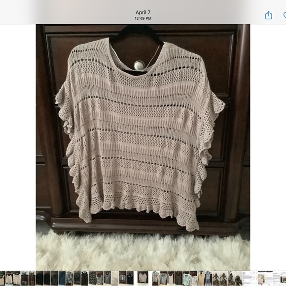 INC Taupe Crochet Top - Picture 1 of 5